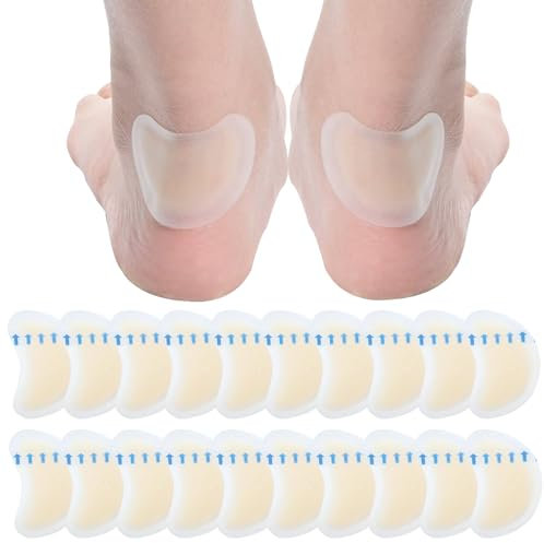 PEDIMEND 20 PCS Blister Plasters Invisible Hydrocolloid Gel Blister Bandages Blister Cushion Pad for Fingers Toes Forefoot Heel Protector (Transparent (Cresecent 20 PACK))