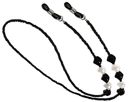SAFIGLE Perlen Brillen Kette Brillenhalteband Mit Perlen Brillenbandhalter Zum Tragen Am Hals Für Lesebrille Und Sonnenbrille