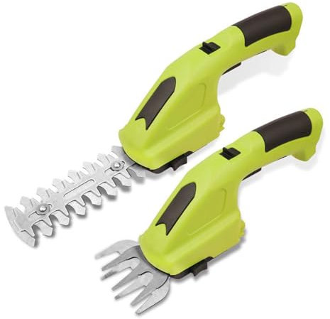 DISHENGZHEN Cortasetos inalámbricos, Cortasetos de Mano 2 en 1, Cortasetos eléctrico de 7,2 V, cizalla de césped Ligera y portátil para césped de jardín