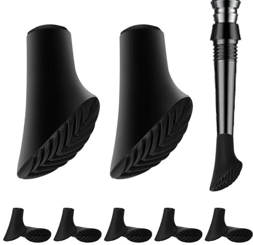12 Stück Nordic Walking Stöcke Gummipuffer, Wanderstöcke Gummipuffer, Gehstock Gummipuffer, Wanderstock Aufsätze für Alle Gängigen Wanderstöcke/Trekkingstöcke mit Durchmesser Von 10mm