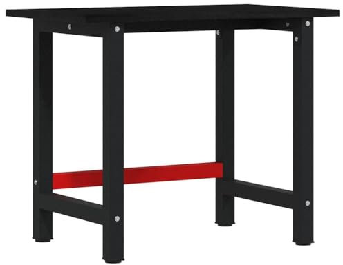 vidaXL Banco de trabajo madera de roble marrón oscuro 100x60x81,5 cm, mesa de trabajo, estación de trabajo, banco de trabajo de metal