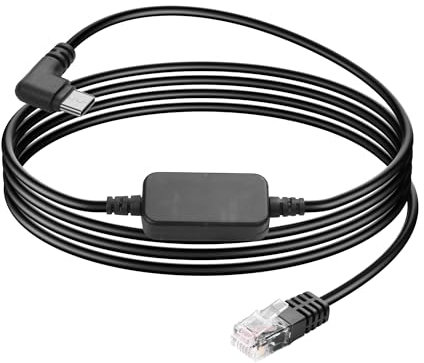SinLoon Cable de enchufe USB C a RJ11 de 90° Cable de alimentación para detector de radar Cable de alimentación de repuesto para detector de radar de 5 V a 12 V Cable adaptador de refuerzo-5.57FT