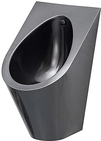 NSTVVEE Schwarzes Edelstahl-Urinal, wandmontiertes Urinal mit automatischer Spülung, Urinal-Set mit hocheffizientem Spülventil, intelligentes berührungsloses Abflussurinal