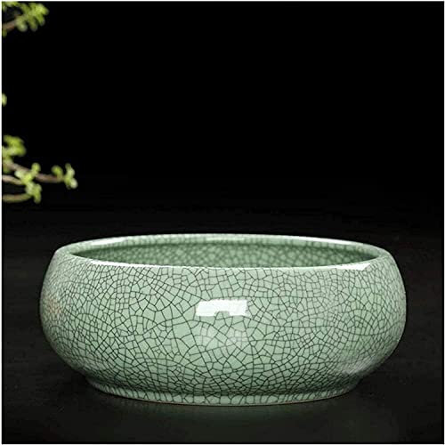 Pot de fleurs en céramique craquelée pour intérieur et extérieur, plantes grasses, plantes grasses, herbes aromatiques, pots de plantation pour décoration de la maison (D)