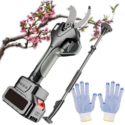 vnmudzeo Tijeras De Podar EléCtricas De Mano con Pantalla Digital LCD, Tijeras De Podar InaláMbricas con BateríA De Φ 40 Mm Y Apertura De 6 Cm, para Jardines, Huertos Y Setos