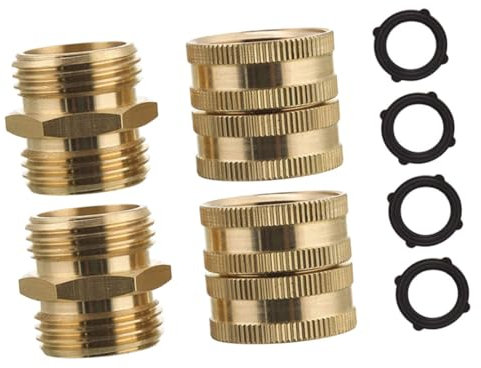 Kisangel Gartenschlauch-armaturen 2 Paar Messing-schlauchverbinder 3/4 Zoll Und Auslaufsicher Für Den Einsatz Im Garten