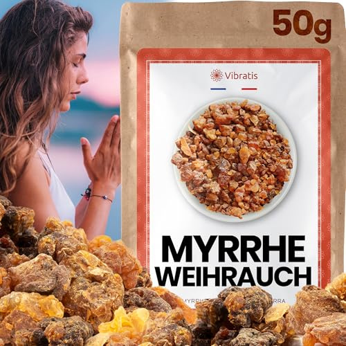 Myrrhe naturelle 50g - Encens pur pour purification et méditation - Encens arabes - Réconciliation, bonheur, santé et purification des lieux