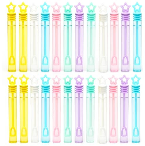 GGUFAY 24 Stück Seifenblasen Stern Packung Bunte Bubbles,Seifenblasen mit Stern Design,Mitgebsel Kindergeburtstag Kleine Geschenke für Kinder,Keine Flüssigkeit(6 Farben)