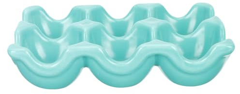 DINHEAROM Huevera para Refrigerador y Encimera de Cocina de Cerámica Verde 6 Rejillas Organizador Práctico para Huevos y Almacenamiento Seguro