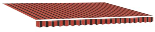vidaXL Auvent Rétractable Orange et Marron 450 ×350 cm Tissu, Auvent rectangulaire rétractable Moderne, Ombre extérieure pour Jardin et terrasse, Protection Solaire Flexible