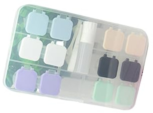COLLBATH Étui à Lentilles de Contact 6 Pièces Assortiment Compact Résistant Usage Quotidien Voyage Accessoires pour Lentilles Nettoyage Maintien Sécurisé