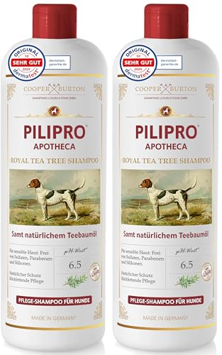 COOPER & BURTON Teebaumöl Hundeshampoo Sparset 2X 500ml | Gegen Juckreiz, Flöhe, Zecken & Milben, Fellpflege & Fellglanz, pH-hautschonend für alle Felltypen
