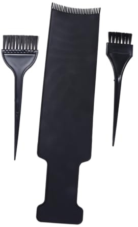 Healvian 3 pièces Set Outils de Teinture Capillaire avec Peigne Long et Brosses pour Balayage DIY Protection Chevelu Noir