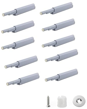 Yeenano Amortisseur Porte Placard,10 PCS Loquets de Porte à Pousser pour Ouvrir,Amortisseur Portes Placarda Mortisseur Portes Placard Push to Open Pull pour Portess de Placards,Armoires de Cuisine