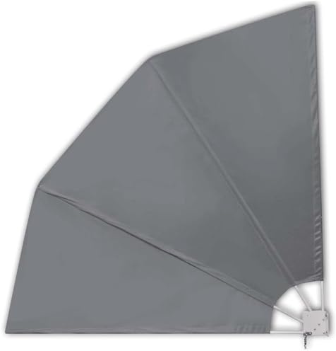 Sonnensegel Balkon Sekey Sonnenschirm, Faltbarer Balkonfächer Grau 210×210 cm für Garten & Terrasse