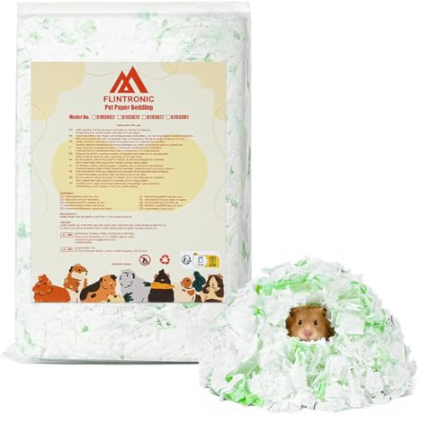 Flintronic Litière pour Petits Animaux, 15L Litière pour Rongeurs, Faible Poussière & Peu Allergisante, Absorbante, Contrôle des Odeurs Jusqu'à 14 Jours,Litières pour Hamsters,Cobaye,Lapin,Totoro,440g