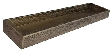 Xumh2024-3 sottovasi per Piante Vassoio Rettangolare in Acciaio Inossidabile martellato, sottovaso for Piante da Interno ed Esterno(Grande)