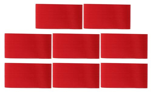 Ciieeo rutschfeste Fußball Kapitänsbinde 8 Stück Rot Elastisch Verstellbar für Mannschaftswechsel und Jugendfußballspiele