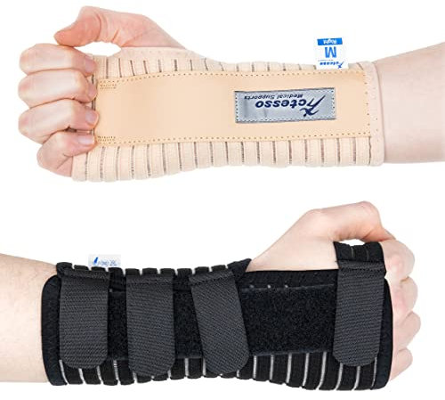 Actesso Atmungsaktive Handgelenkschiene Handgelenkstütze - Entlastung für Karpaltunnelsyndrom, Verstauchungen, RSI und Sehnenscheidenentzündung (Schwarz, M, Rechts)
