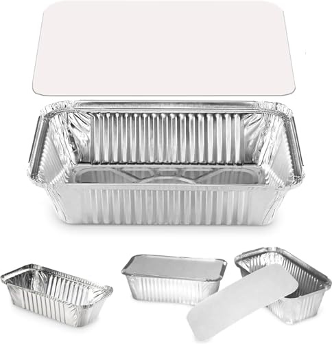 GSL 50 x Large Aluminium Foil Food Storage Containers with Lids No6a Catering Grade