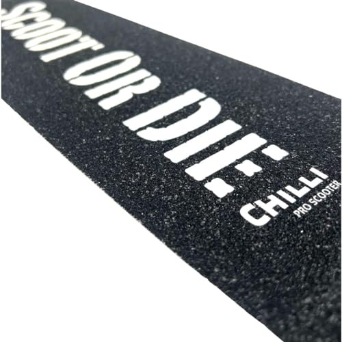 F26 Chilli Pro Stunt-Scooter Griptape 5000 Reaper Cole Beast C50 C53 | Kinder I Tret I Roller I Anti Rutsch Deck I Sand Papier I (Scoot or Die I 52 x 12cm Schwarz/weiss)
