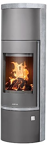 Justus 5693 22 Faro W+ 2.0 Kaminofen Stahl Gussgrau mit Speckstein-Verkleidung/A+