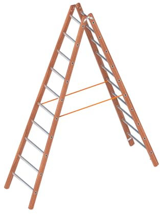 Layher Verbundstehleiter 10 Sprossen / 295 cm Leiter Stehleiter Bauleiter Holzleister Aluleiter Verbundleiter