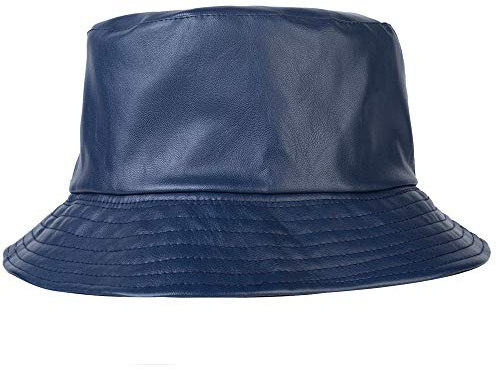 ZLYC Unisex Fashion Bucket Hat PU-Leder Regenhut wasserdicht Fischerhüte