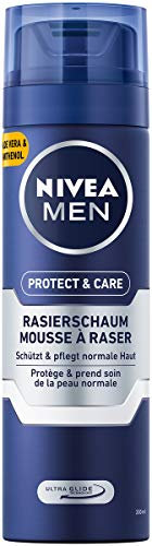 NIVEA MEN Protect & Care Rasierschaum im 6er Pack (6 x 200 ml), Schutz und Pflege für eine sanfte Rasur, hautschonender Rasierschaum für Herren