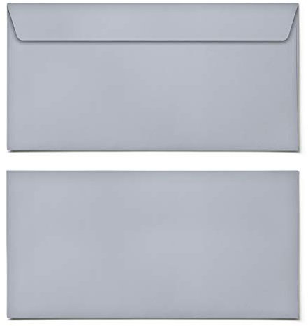 (10 x) Briefumschläge DIN-Lang - Grau Briefumschlag Kuvert Briefkuvert Umschlag