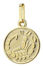 NKlaus Kettenanhänger Sternzeichen Skorpion, 333er Gelbgold 12mm 1 Stück | 8 Karat; Öse 5x2,5mm; Gewicht 0,63g