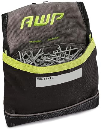AWP TrapJaw Clip-on Fastener Tool Pouch, Small Utility Bag with Spring-Loaded Closure, Durable Tactical Tool Holder for Nails, Screws, and Electrical Accessories, 1L-039-2