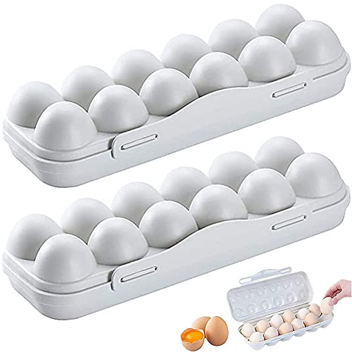 2 pezzi scatola di immagazzinaggio di uova, contenitore per uova con coperchio, scatola di immagazzinaggio di uova in plastica, organizzatore di immagazzinaggio di uova con coperchio riutilizzabile,
