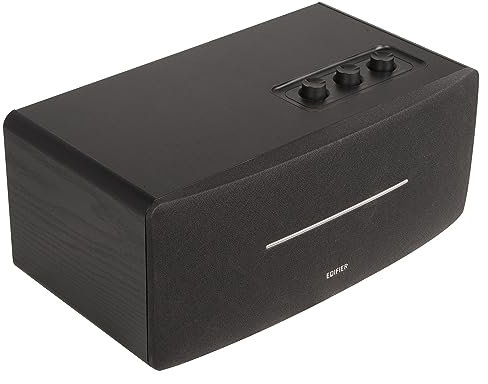 Edifier D12 Integrated Desktop Computer Speakers with Bluetooth 5.0, Wireless Stereo Tabletop Speaker 70 Watts RMS with Subwoofer Line Out, RCA, Aux Input for PC Monitor Laptop -Black