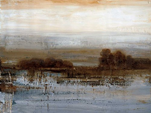 Feeling at home LEINWANDDRUCK im SCHATTENFUGENRAHMEN Silberdämmerung Addyman Simon - Landschaft horizontal Kunstbilder im Holzrahmen cm_86_X_114