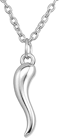 Amaxer Collier avec pendentif en corne italienne Cornicello porte-bonheur pour homme et femme