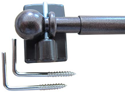 1 barre de vitrage de haute qualité – avec 2 crochets adhésifs marron et 2 crochets de vitrage – Couleur : bronze – Longueur : 30-40 cm, 40-60 cm, 60-90 cm, 90-130 cm (longueur : 90-130 cm)
