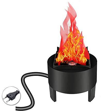 Lancoon Luz de llama de fuego falsa 3D, 1 unidades, lámpara de llama artificial parpadeante, efecto de hoguera eléctrica para interior para Navidad, Halloween, festivales, fiestas
