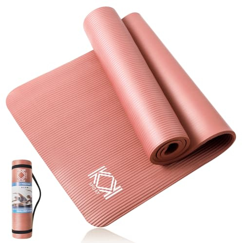 Yoga Mat 15mm thick padded NBR Exercise Mats for yoga, Pilates and gymnastics suitable for both man and women with non-slip material with carry Strap for Yoga - 3 colors Black, Blue & Purple