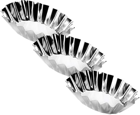 Tescoma 631532 Delicia Tartelletta Ovale, Acciaio inossidabile, Argento, 6 Pezzi (Confezione da 3)