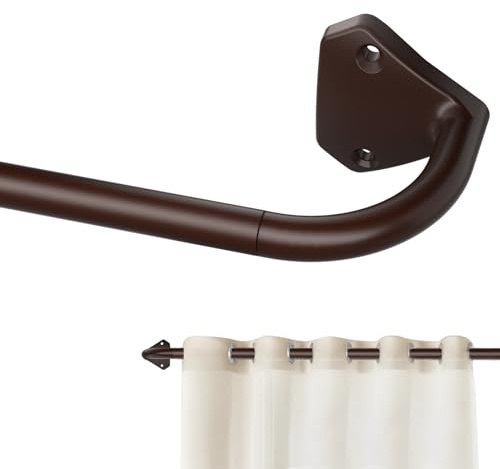 GXOACKJ Braune Gardinenstangen für Fenster, 71,1 cm bis 121,9 cm, 1,6 cm, verstellbare Verdunkelungsvorhangstangen für Schlafzimmer und Außenbereich