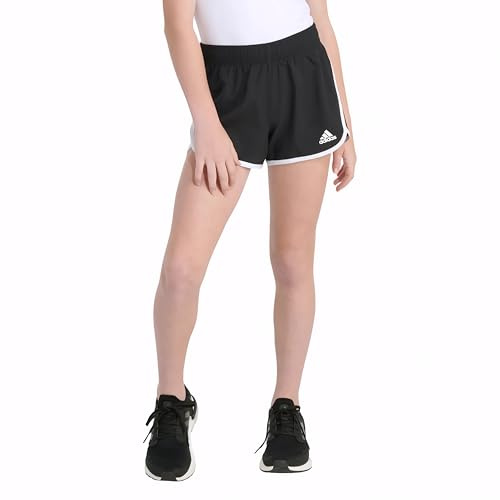 Elastic Waistband Woven Pacer Gym Running Shorts, Black, Large