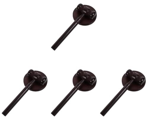 Cabilock 4sets Boys and Girls Judge Costume Accessory Wooden Gavel Role Play Judge Hammer Court Prop Toys