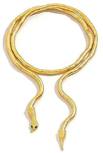 Prosy Geometrische Runde Schlange Choker Halskette Kette und Armbänder Zufällige Biege Halsketten Hand Ketten Punk Einstellbarer Schmuck für Frauen und Mädchen (Gold)