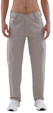 PICALDI® Zicco 472 Gabardine Glow | Loose & Relaxed Fit | Pantalones de verano con corte zanahoria | Tejido de verano, crudo, 29W x 30L