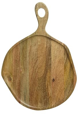 Decoris Plateau de Service en Bois de manguier Naturel – 30 cm de Longueur, 46 cm de Largeur, 1,5 cm de Hauteur