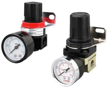 AR2000 G1/4 Zoll AR2000-02 pneumatische Mini-Luftdruckkontrolle Kompressor Regler Verarbeitungseinheiten Ventilmessgerät Anschluss (Farbe: Ar2000 6 mm)
