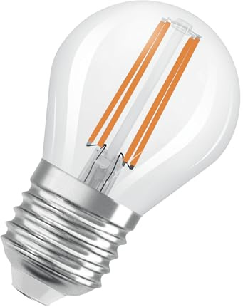 OSRAM Lampada LED LED Superstar Classic P 40 dalla classica forma mini sferica, corpo in vetro trasparente, 2,2 W, 470 lm, attacco E27, luce bianca calda con 2700 K, EEK A, diametro 45 mm.
