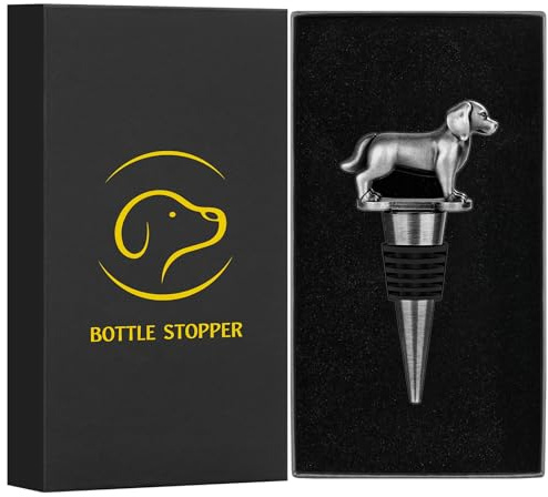 LKKCHER Golden Retriever Weinflaschenverschluss, Golden Retriever Geschenke, Geschenk für Hundebesitzer, Geburtstagsgeschenk Weingeschenke Weihnachten Geschenke für Männer Frauen Papa, Silber