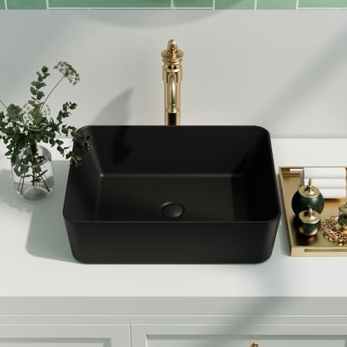 DeerValley Bol de lavabo rectangulaire en céramique pour salle de bain, 47,5 x 37,5 x 13 cm